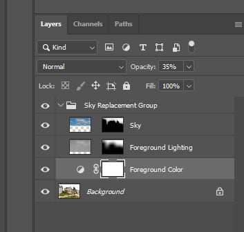 Photoshop Sky Replacement Layers